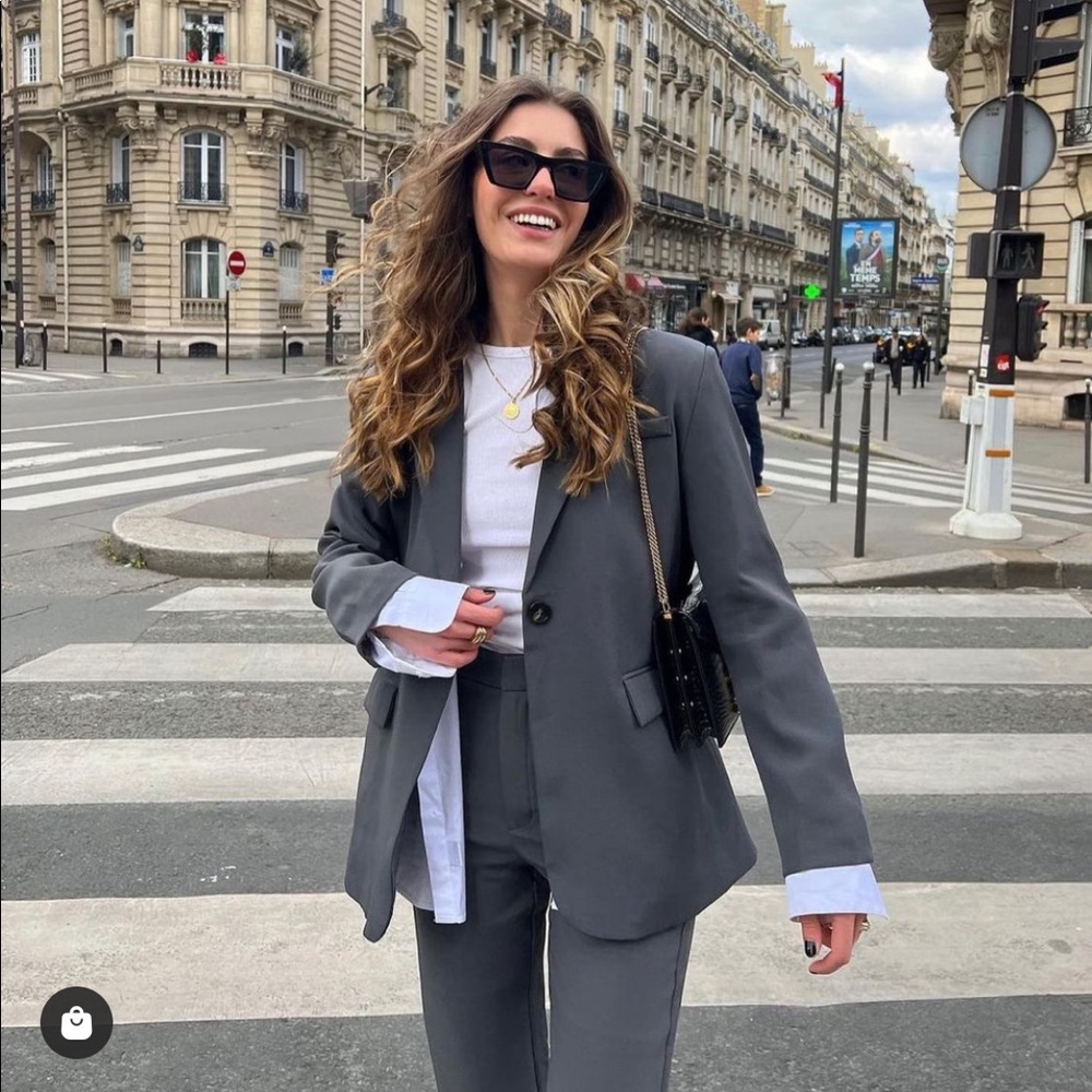Outfitbook oversized gray blazer